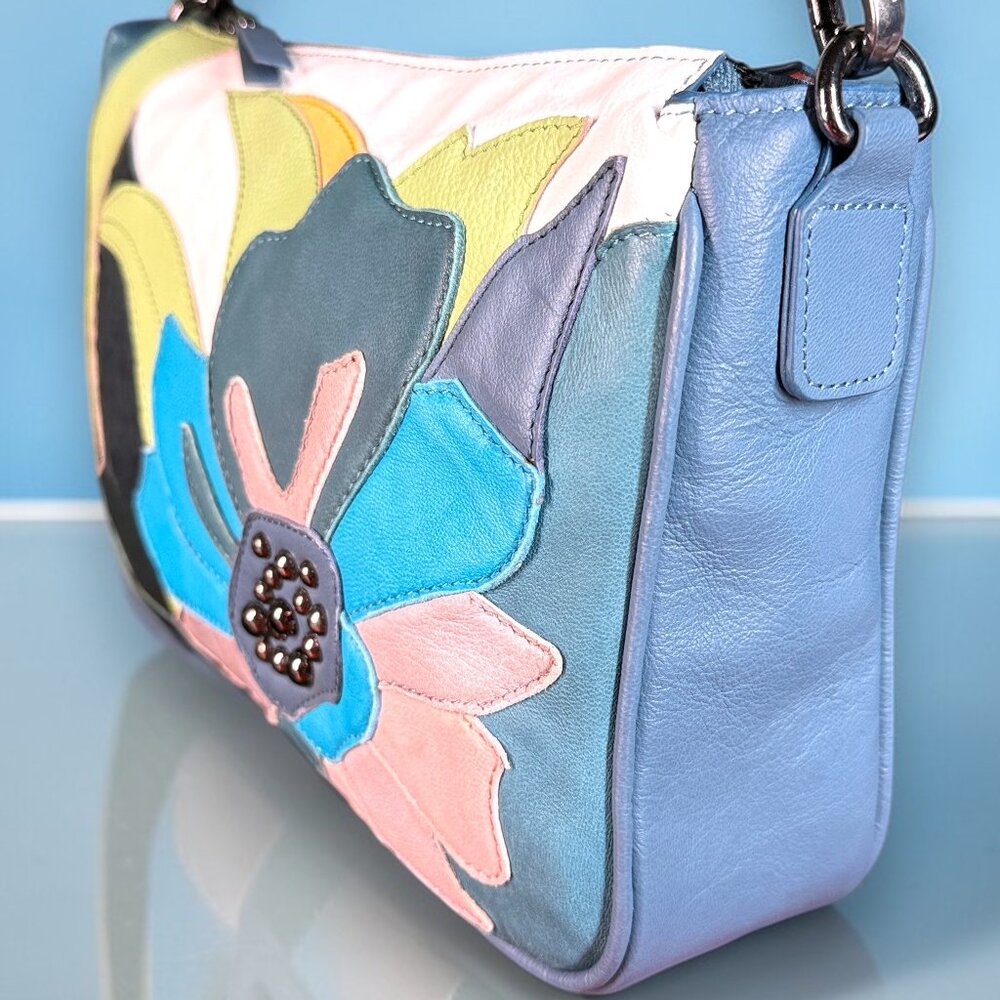 Sharif Studio Limited Edition Leather Floral Appliqué Shoulder Crossbody Bag - Picture 4 of 16